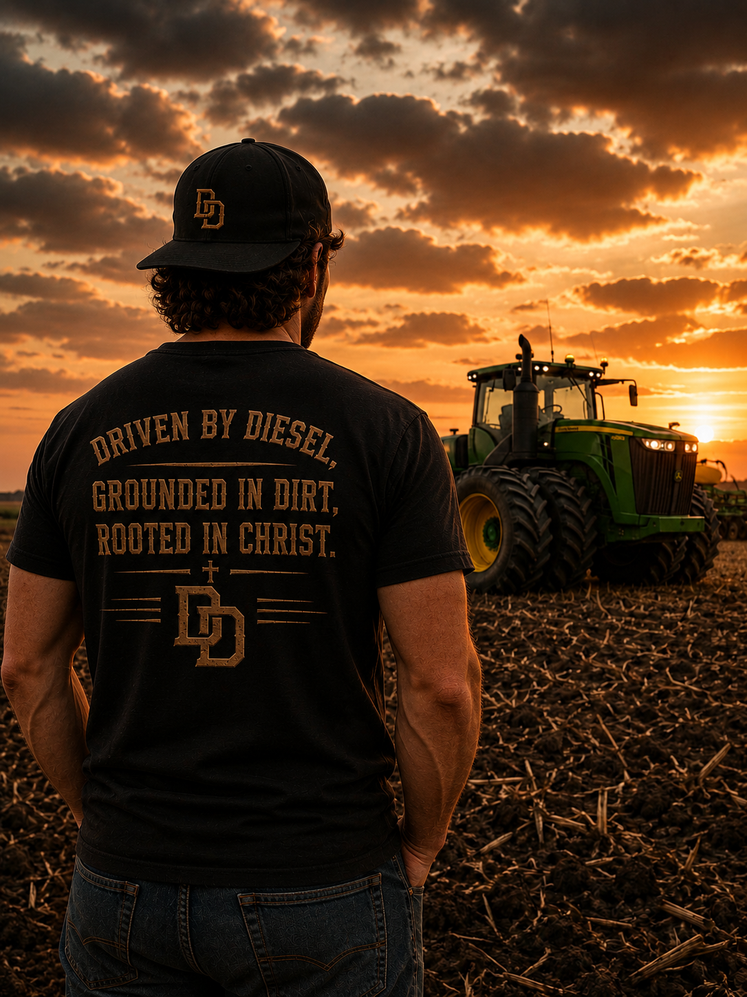 Driven by Diesel, Grounded in Dirt, Rooted in Christ, Unisex T-Shirts
