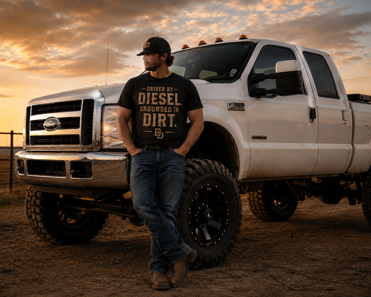 (Driven by Diesel, Grounded in Dirt) Unisex T-Shirts